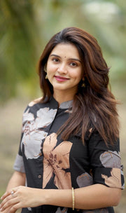 Black Golden Bloom Cotton Co-ord Set